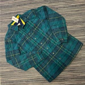 Cat and Jack Youth Blue and Green Quilted Plaid Shirt Jacket  Size Y XL (16)